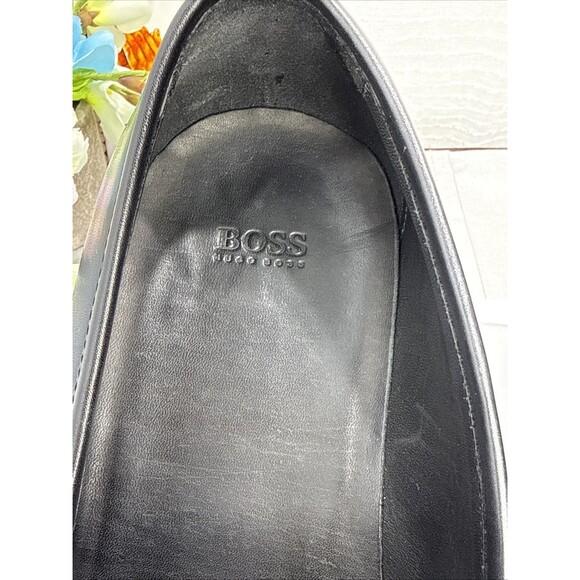 (P6) HUGO BOSS BLACK LEATHER VENETIAN LOAFERS,Men’s,SIZE 11.5 main image 14